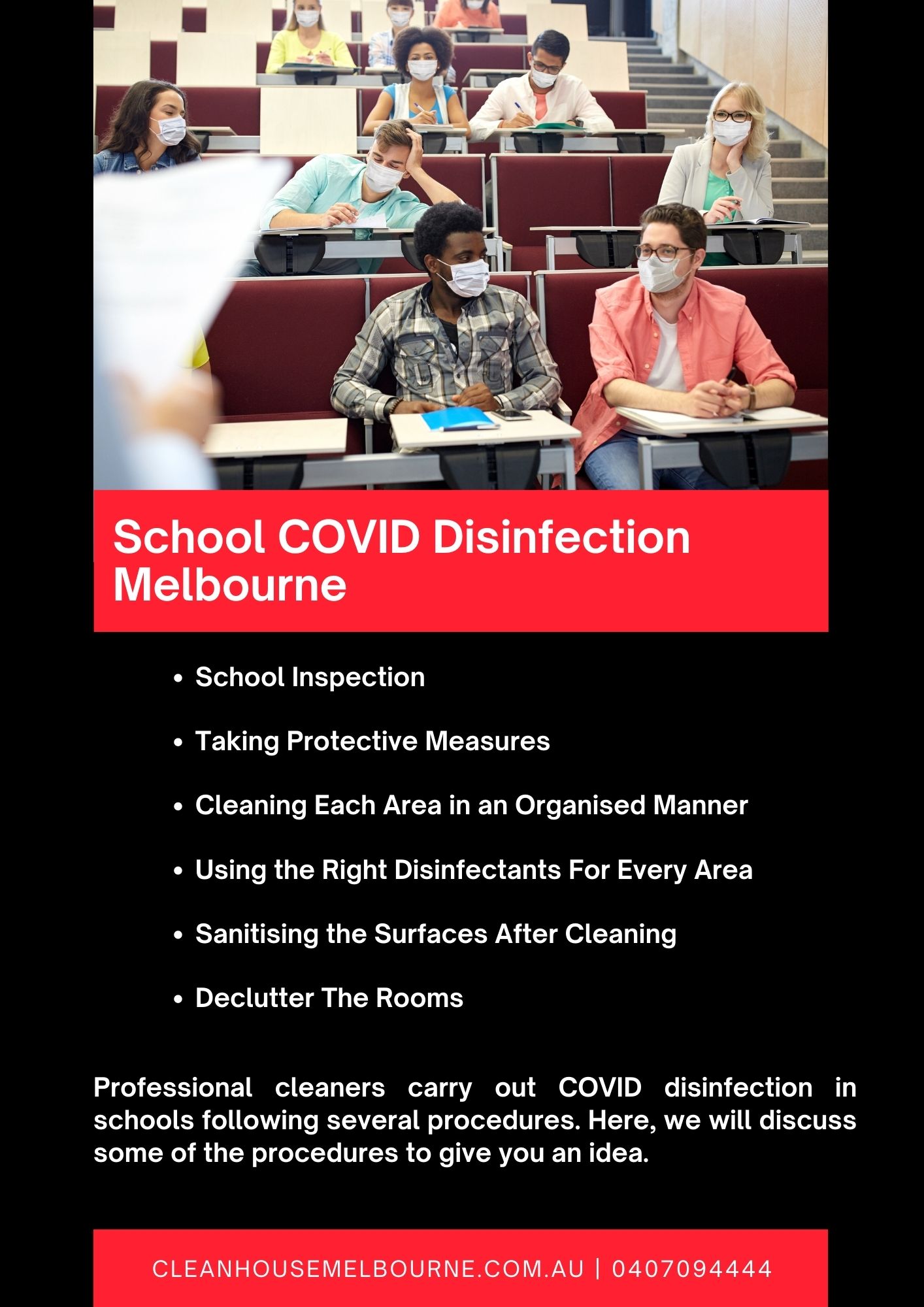School COVID Disinfection Melbourne